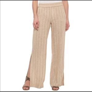 NWT‎ Drew Linen Blend Wide Leg Slit Pants Size L